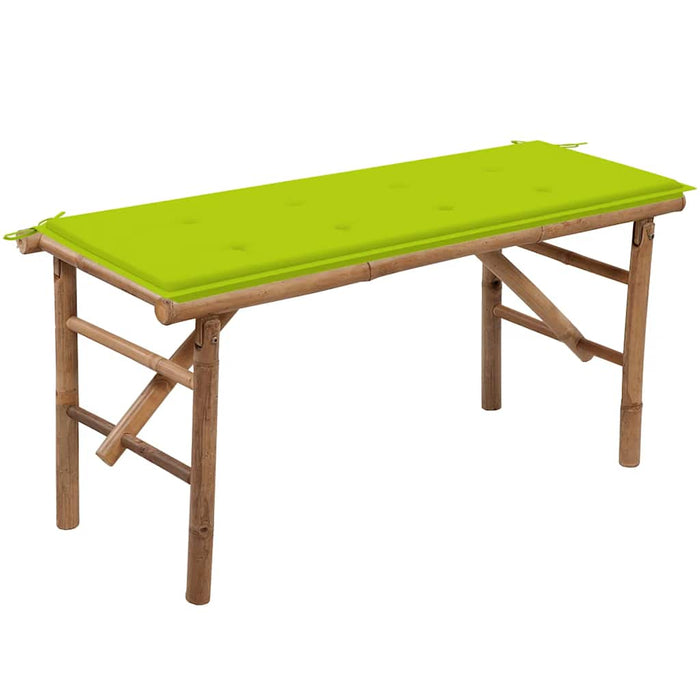 Bancă de grădină pliabilă cu pernă, 118 cm, bambus - WALTI WALTI