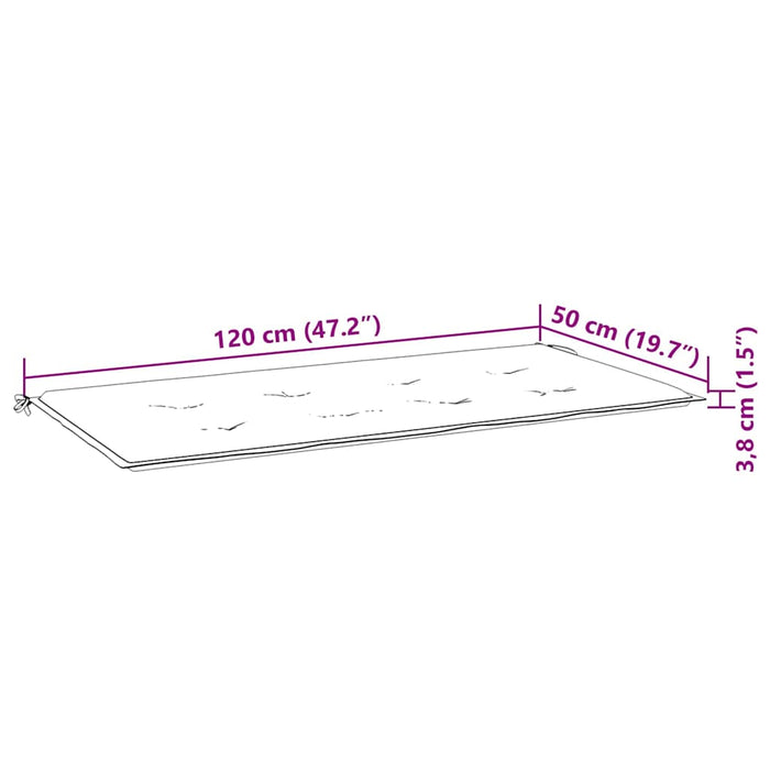 Bancă de grădină pliabilă cu pernă, 118 cm, bambus - WALTI WALTI