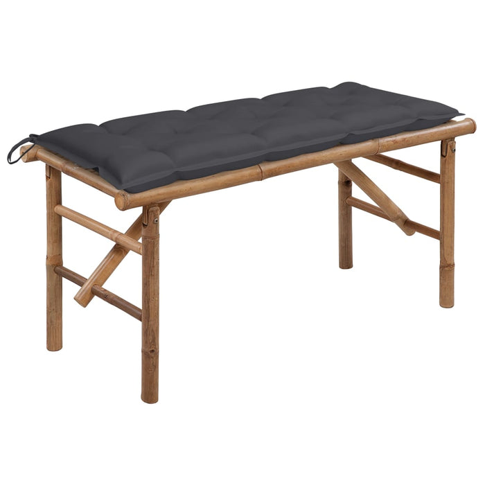 Bancă de grădină pliabilă cu pernă, 118 cm, bambus - WALTI WALTI