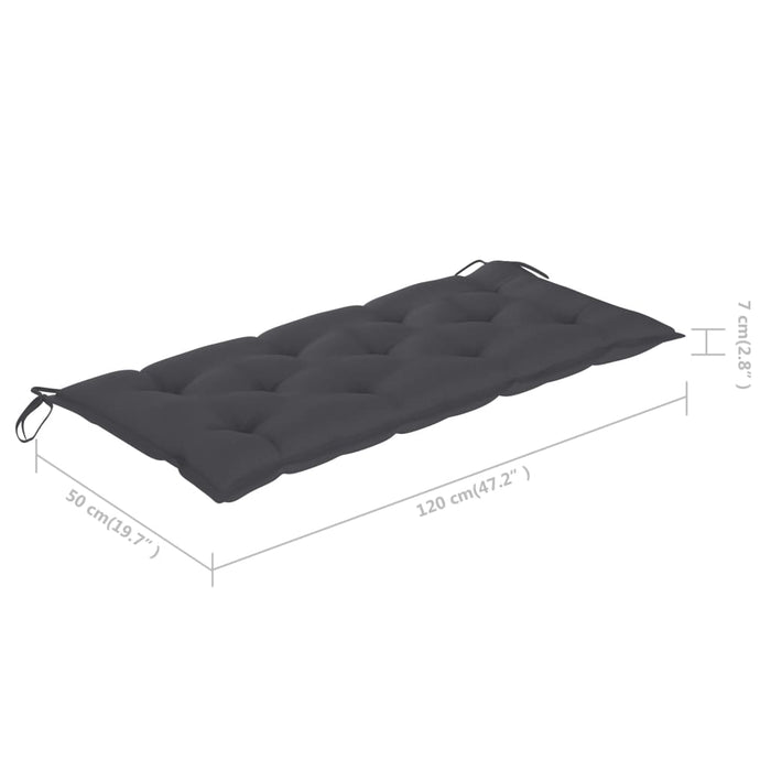 Bancă de grădină pliabilă cu pernă, 118 cm, bambus - WALTI WALTI