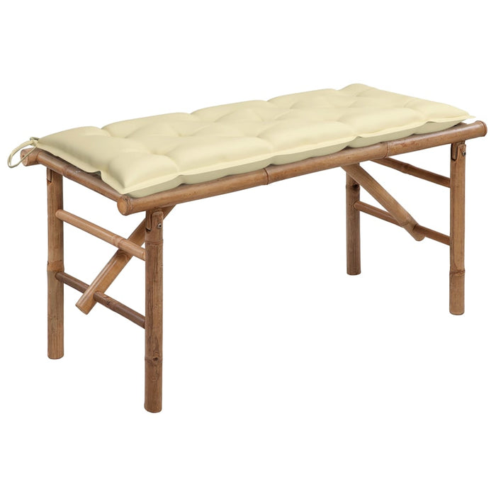 Bancă de grădină pliabilă cu pernă, 118 cm, bambus - WALTI WALTI
