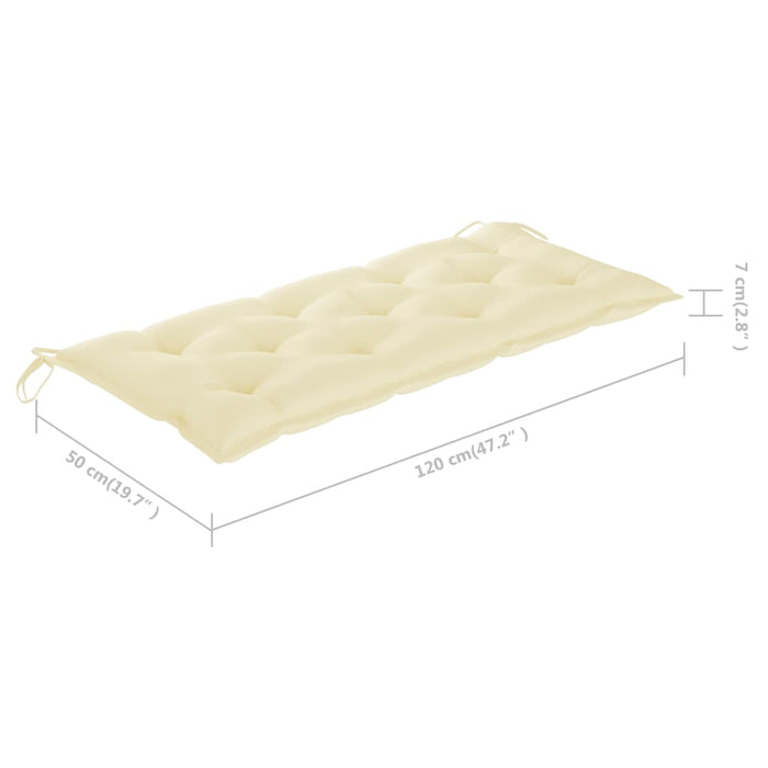 Bancă de grădină pliabilă cu pernă, 118 cm, bambus - WALTI WALTI