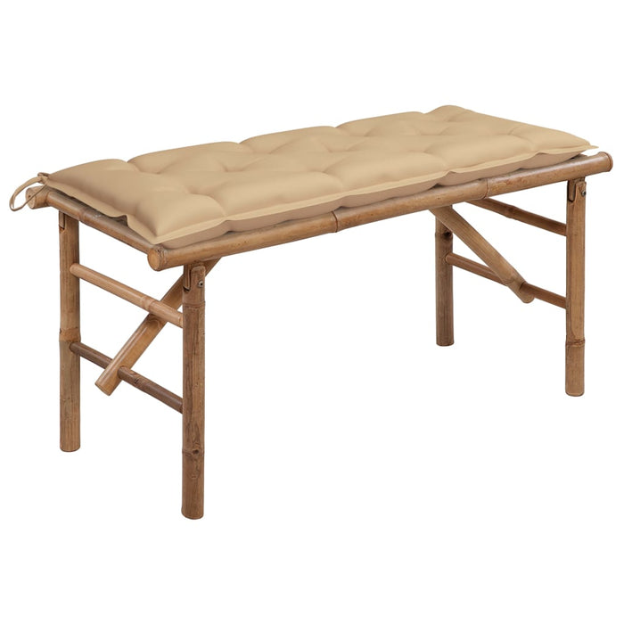 Bancă de grădină pliabilă cu pernă, 118 cm, bambus - WALTI WALTI