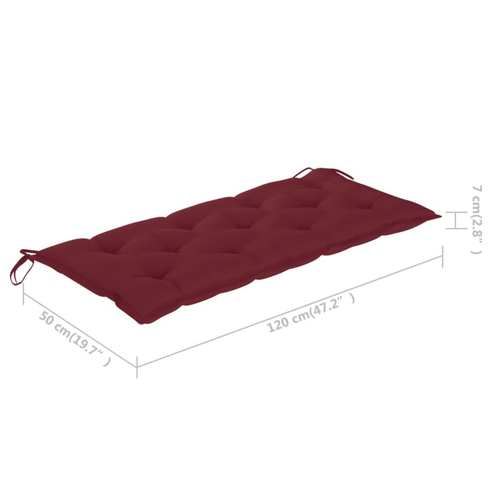 Bancă de grădină pliabilă cu pernă, 118 cm, bambus - WALTI WALTI