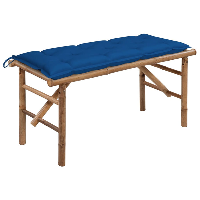 Bancă de grădină pliabilă cu pernă, 118 cm, bambus - WALTI WALTI