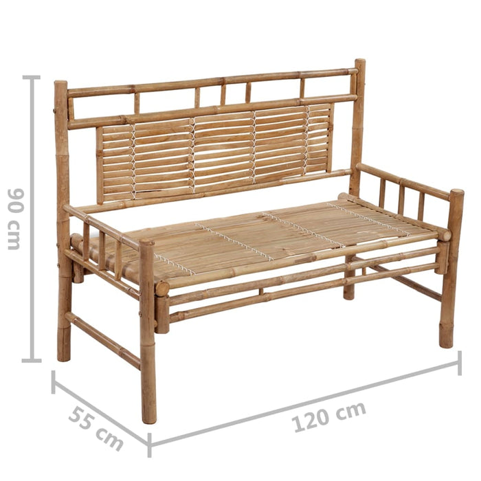 Bancă de grădină cu pernă, 120 cm, bambus - WALTI WALTI