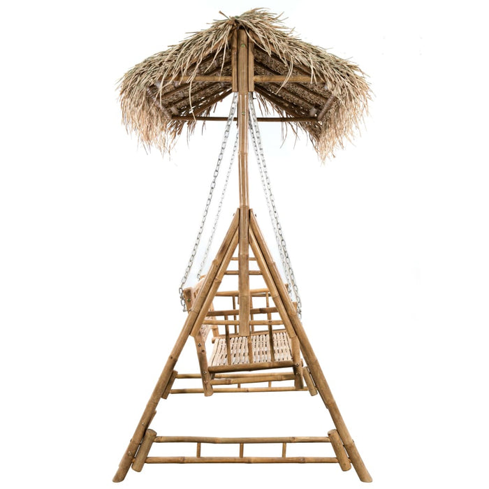 Balansoar 2 locuri, cu frunze de palmier, pernă, 202 cm, bambus WALTI