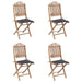 Set mobilier de exterior pliabil, cu perne, 5 piese, bambus - WALTI WALTI