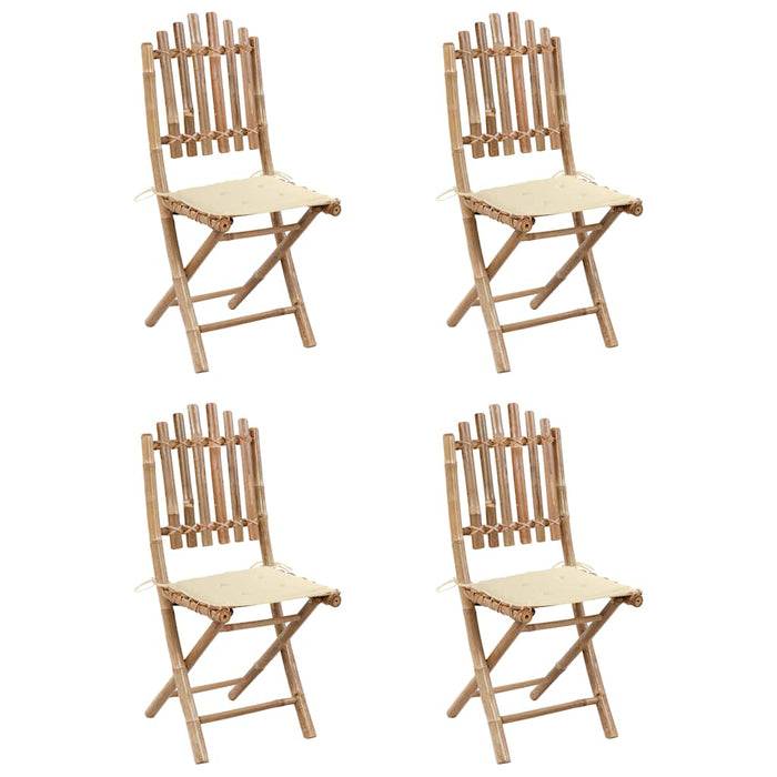 Set mobilier de exterior pliabil, cu perne, 5 piese, bambus - WALTI WALTI