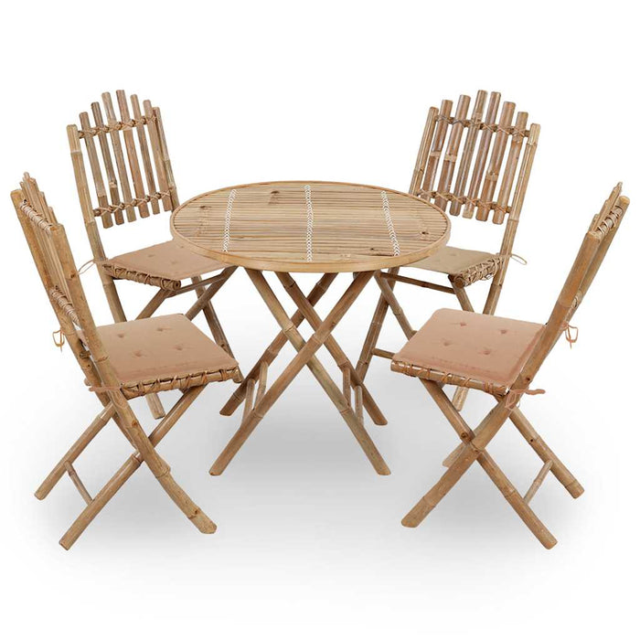 Set mobilier de exterior pliabil, cu perne, 5 piese, bambus - WALTI WALTI