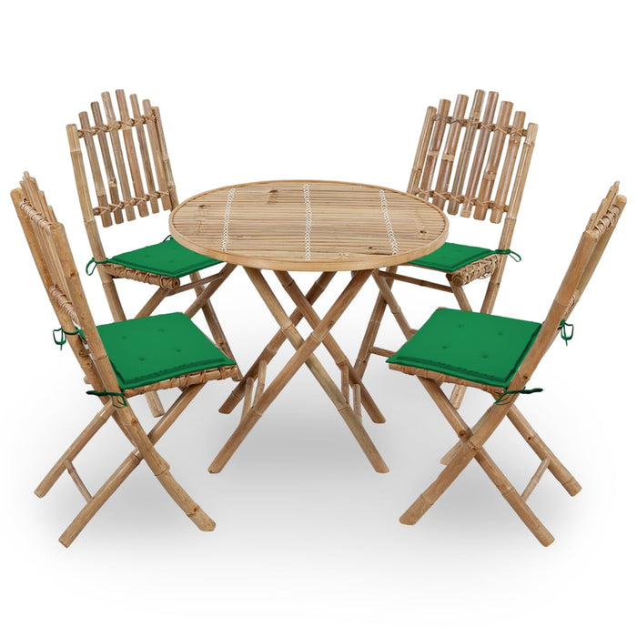 Set mobilier de exterior pliabil, cu perne, 5 piese, bambus - WALTI WALTI