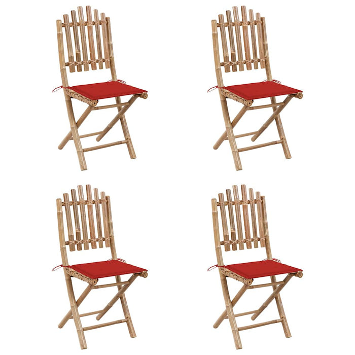 Set mobilier de exterior pliabil, cu perne, 5 piese, bambus - WALTI WALTI