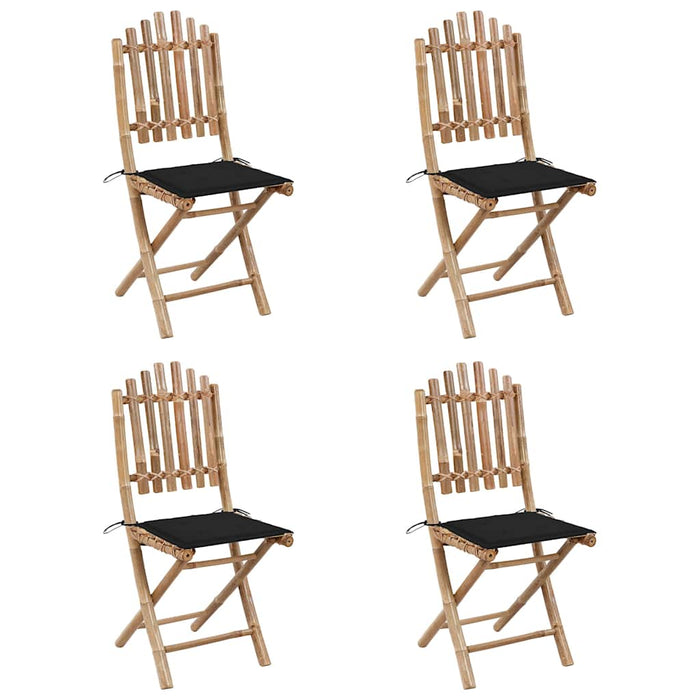 Set mobilier de exterior pliabil, cu perne, 5 piese, bambus WALTI