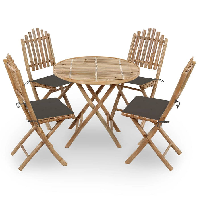 Set mobilier de exterior pliabil, cu perne, 5 piese, bambus - WALTI WALTI