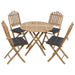 Set mobilier de exterior pliabil, cu perne, 5 piese, bambus - WALTI WALTI