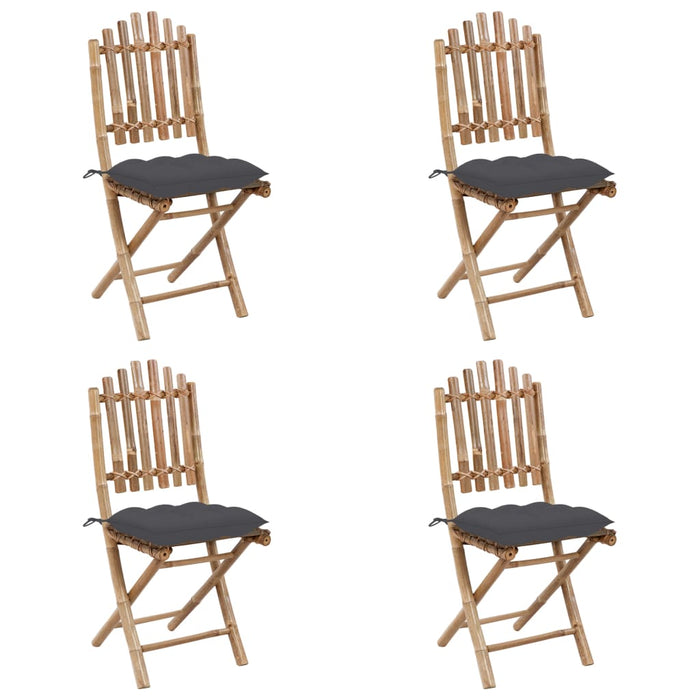 Set mobilier de exterior pliabil, cu perne, 5 piese, bambus - WALTI WALTI