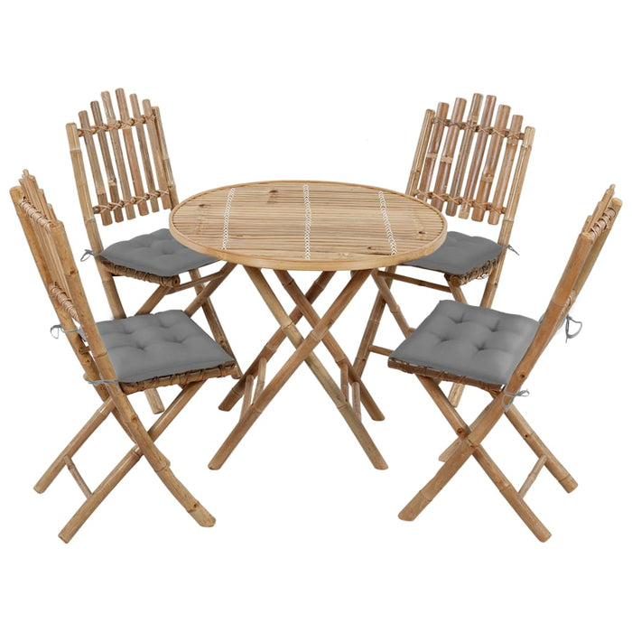 Set mobilier de exterior pliabil, cu perne, 5 piese, bambus - WALTI WALTI