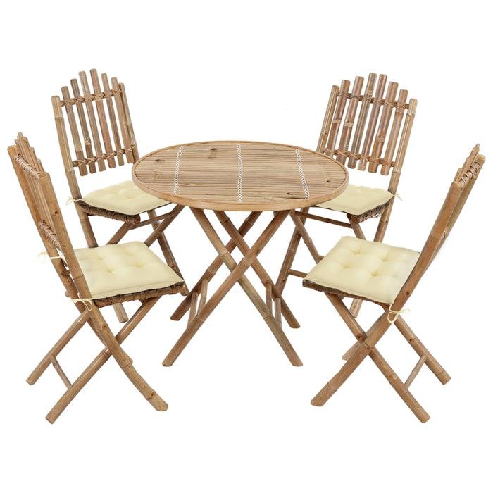 Set mobilier de exterior pliabil, cu perne, 5 piese, bambus - WALTI WALTI