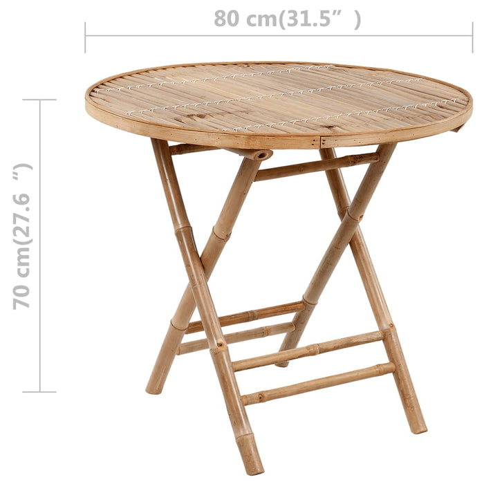 Set mobilier de exterior pliabil, cu perne, 5 piese, bambus WALTI