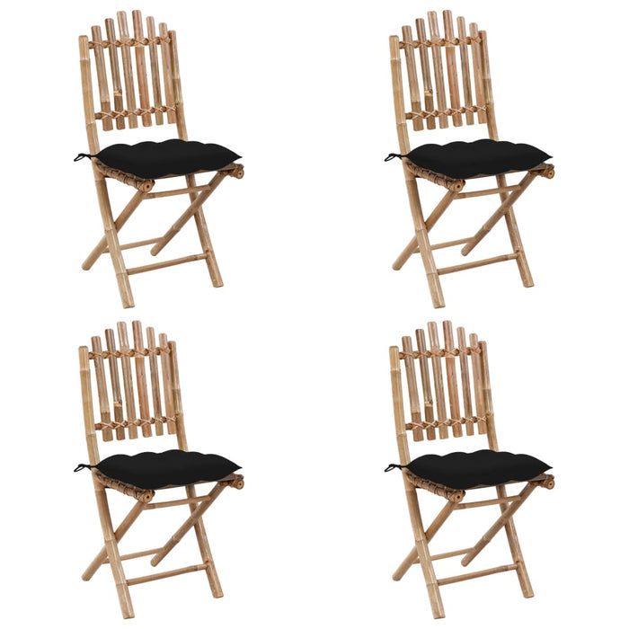 Set mobilier de exterior pliabil, cu perne, 5 piese, bambus - WALTI WALTI