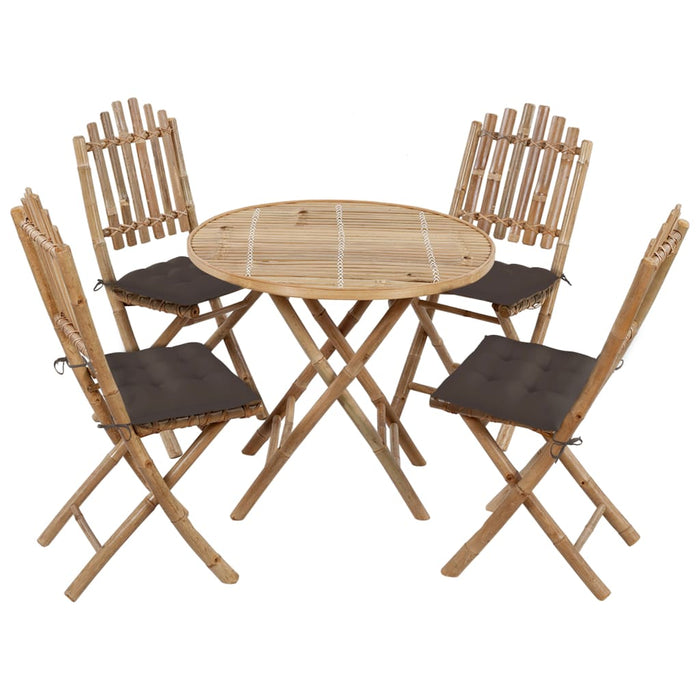 Set mobilier de exterior pliabil, cu perne, 5 piese, bambus - WALTI WALTI