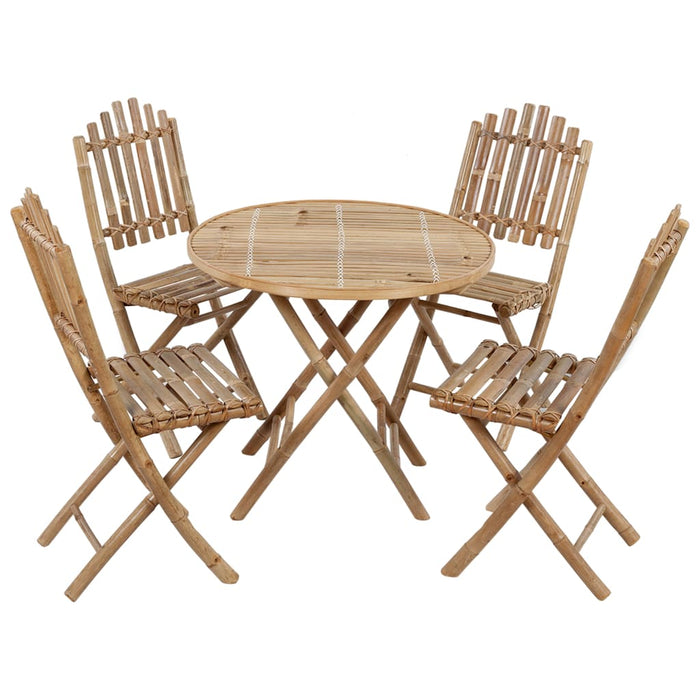 Set mobilier de exterior pliabil, cu perne, 5 piese, bambus - WALTI WALTI