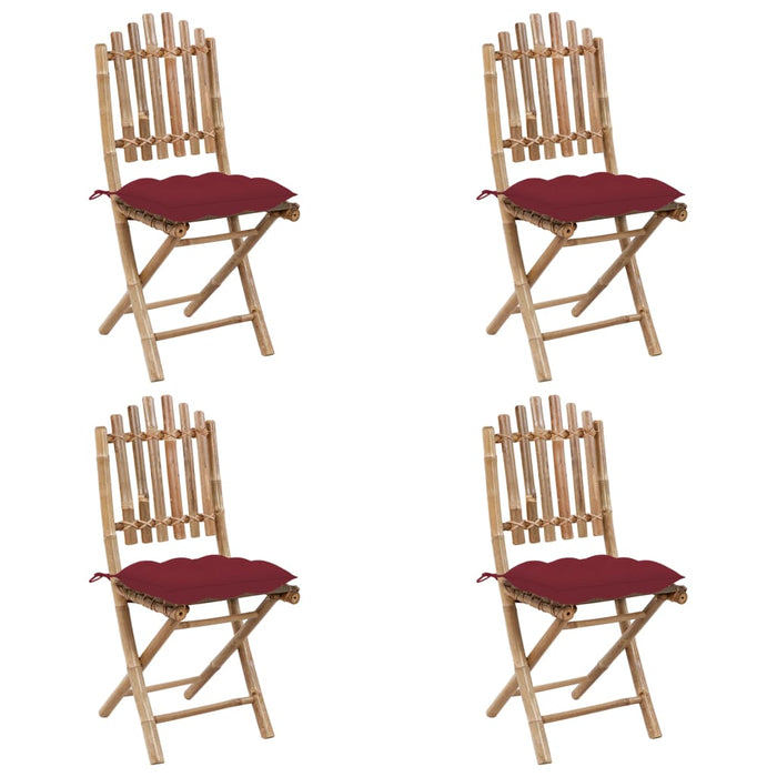 Set mobilier de exterior pliabil, cu perne, 5 piese, bambus - WALTI WALTI