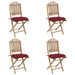 Set mobilier de exterior pliabil, cu perne, 5 piese, bambus - WALTI WALTI
