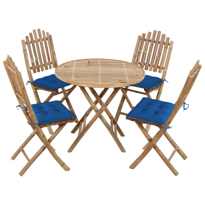 Set mobilier de exterior pliabil, cu perne, 5 piese, bambus - WALTI WALTI