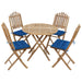 Set mobilier de exterior pliabil, cu perne, 5 piese, bambus - WALTI WALTI