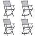 Scaune pliabile de exterior cu perne, 4 buc., lemn masiv acacia - WALTI WALTI