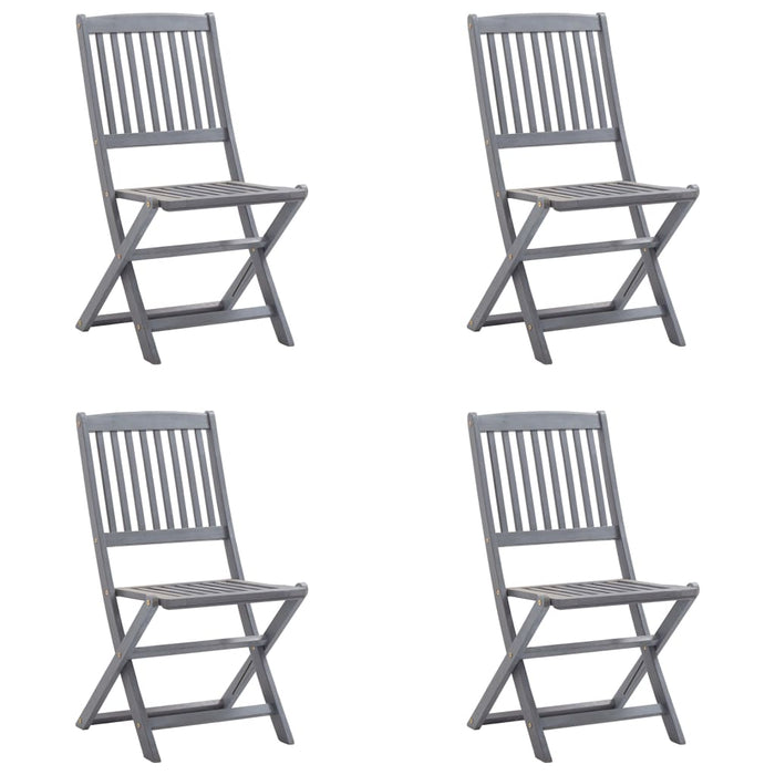 Scaune pliabile de exterior, cu perne, 4 buc., lemn masiv de acacia WALTI