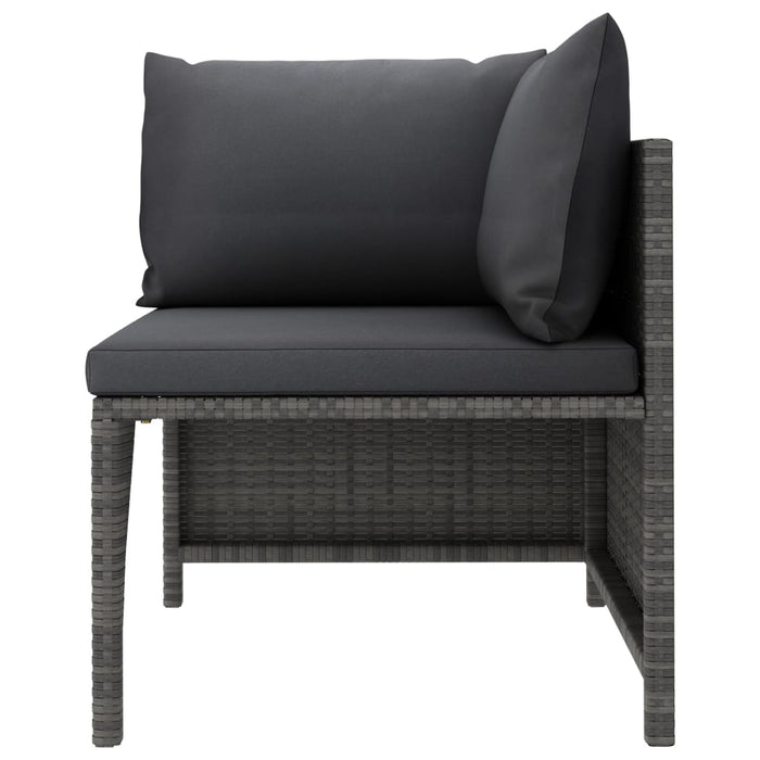 Set mobilier de grădină cu perne, 5 piese, gri, poliratan WALTI