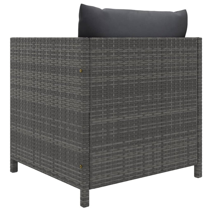 Set mobilier de grădină cu perne, 5 piese, gri, poliratan WALTI