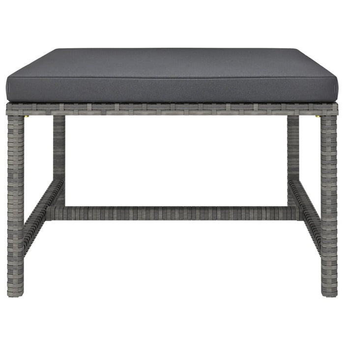 Set mobilier de grădină cu perne, 5 piese, gri, poliratan WALTI
