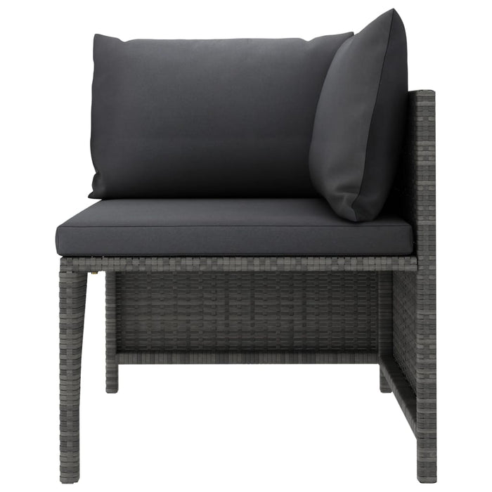 Set mobilier de grădină cu perne, 6 piese, gri, poliratan WALTI