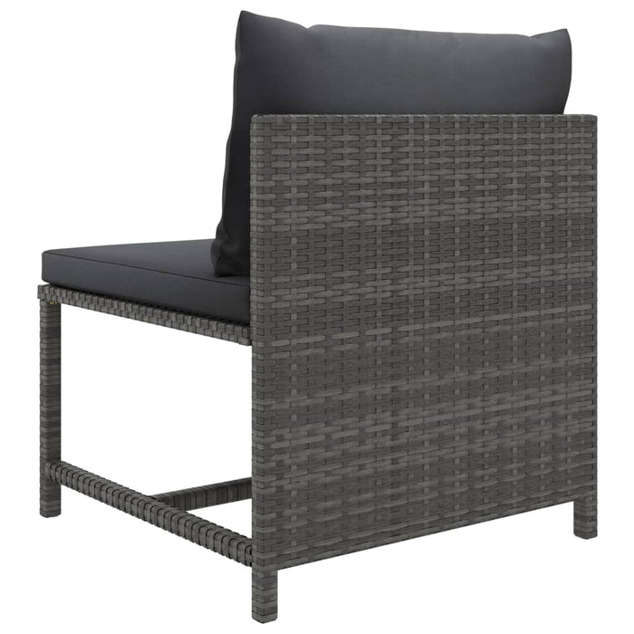 Set mobilier de grădină cu perne, 6 piese, gri, poliratan WALTI