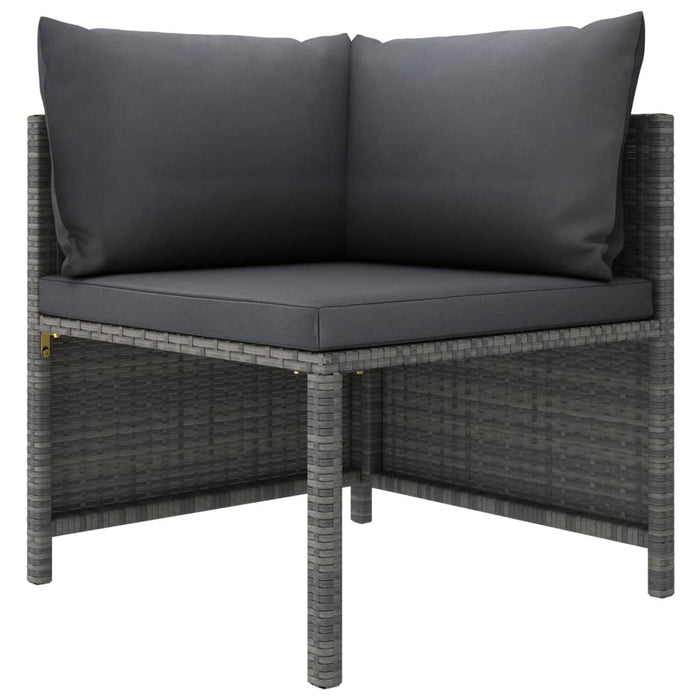 Set mobilier de grădină cu perne, 7 piese, gri, poliratan WALTI
