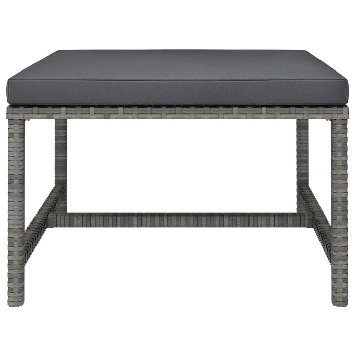 Set mobilier de grădină cu perne, 7 piese, gri, poliratan WALTI