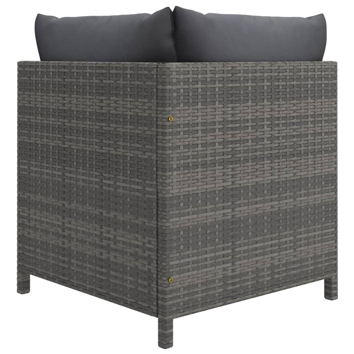 Set mobilier de grădină cu perne, 9 piese, gri, poliratan WALTI