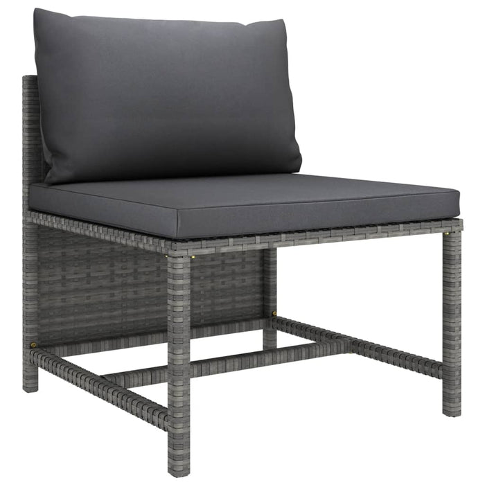 Set mobilier de grădină cu perne, 8 piese, gri, poliratan WALTI