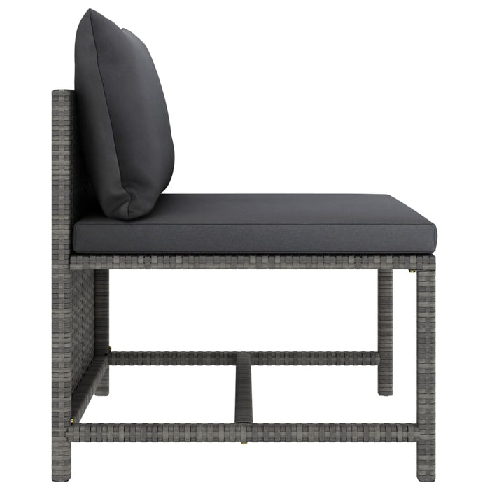 Set mobilier de grădină cu perne, 8 piese, gri, poliratan WALTI