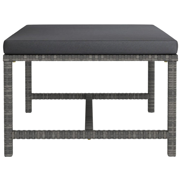 Set mobilier de grădină cu perne, 8 piese, gri, poliratan WALTI