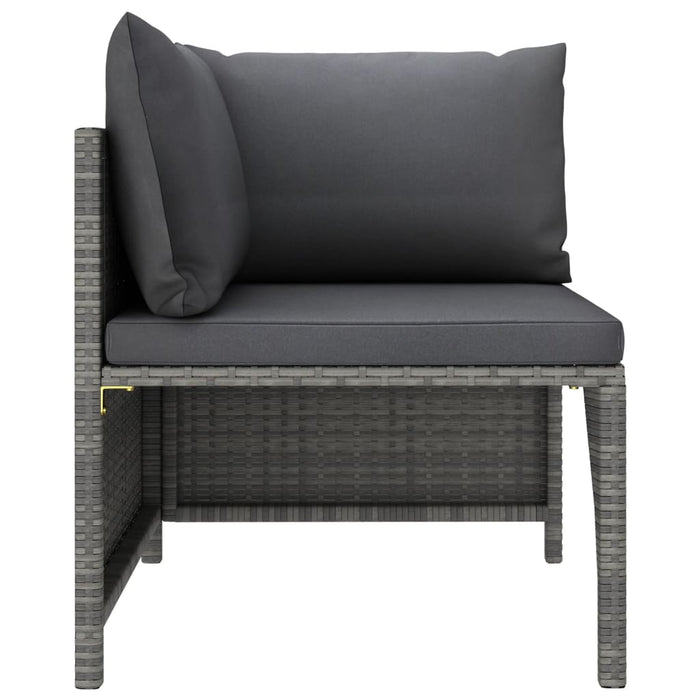 Set mobilier de grădină cu perne, 9 piese, gri, poliratan WALTI