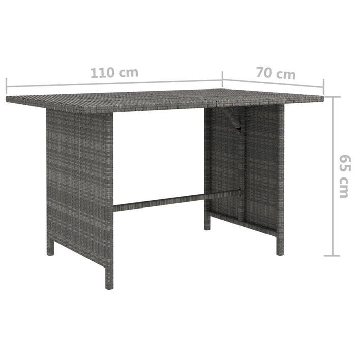 Set mobilier de grădină cu perne, 9 piese, gri, poliratan WALTI