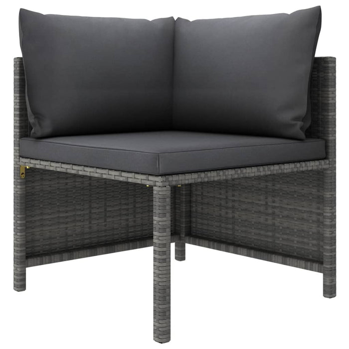 Set mobilier de grădină cu perne, 9 piese, gri, poliratan WALTI