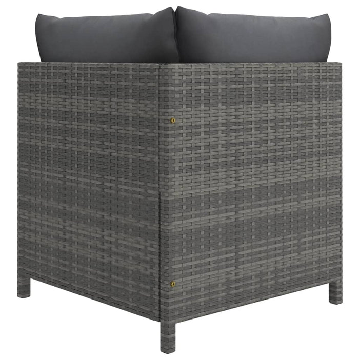 Set mobilier de grădină cu perne, 9 piese, gri, poliratan WALTI