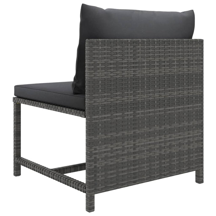 Set mobilier de grădină cu perne, 9 piese, gri, poliratan WALTI