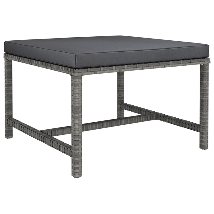 Set mobilier de grădină cu perne, 9 piese, gri, poliratan WALTI