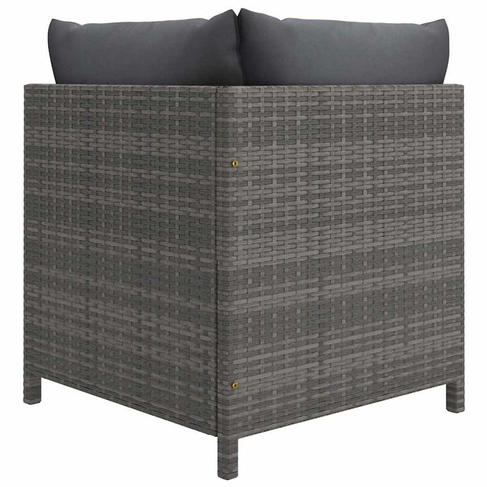 Set mobilier de grădină cu perne, 12 piese, gri, poliratan WALTI